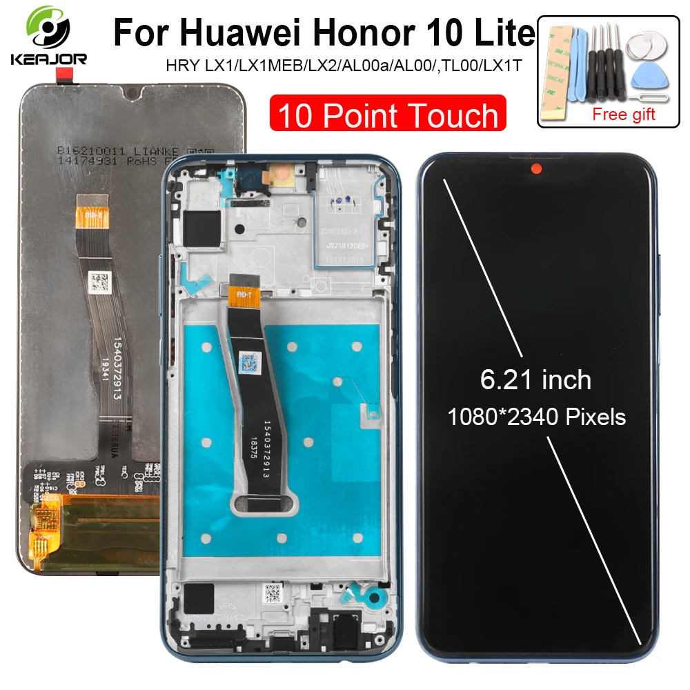 Дисплей для Huawei Honor 10 Lite сенсорный экран с рамкой в сборе HRY-LX1 сменный ЖК-дисплей 6