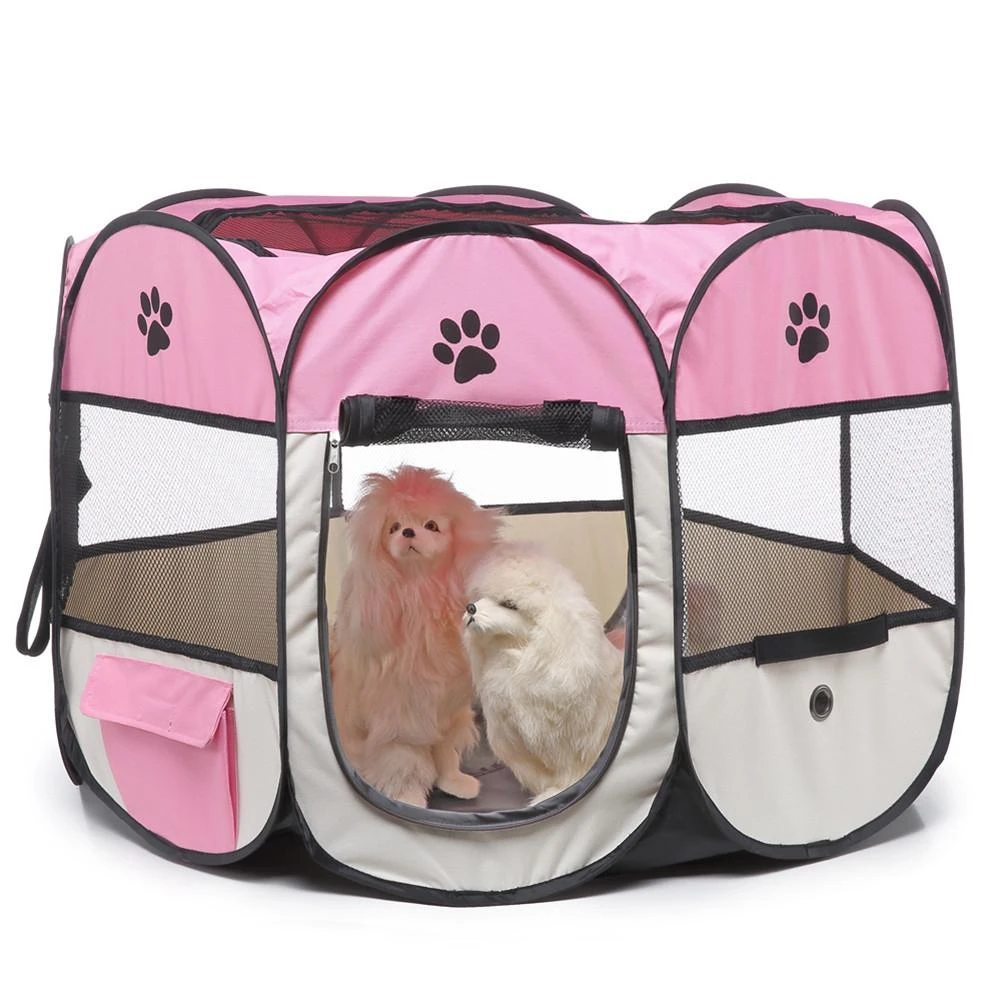 pink dog playpen