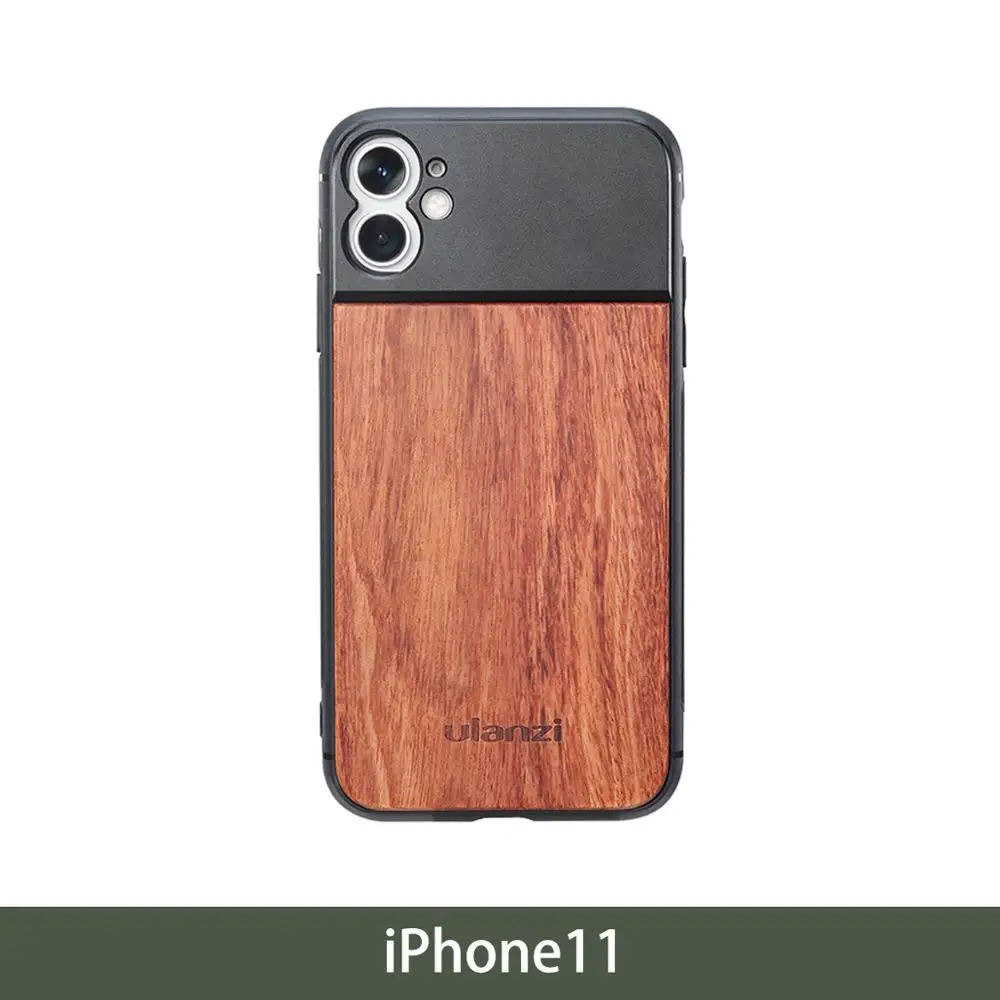 wood for iPhone 11 Чехол для телефона Ulanzi для iPhone 7/8 X XS XR 11 Pro Max samsung S10 N10 HUAWEI P30 mate 30 Pro анаморфные линзы 17 мм чехол для объектива - Цвет: wood for iPhone 11