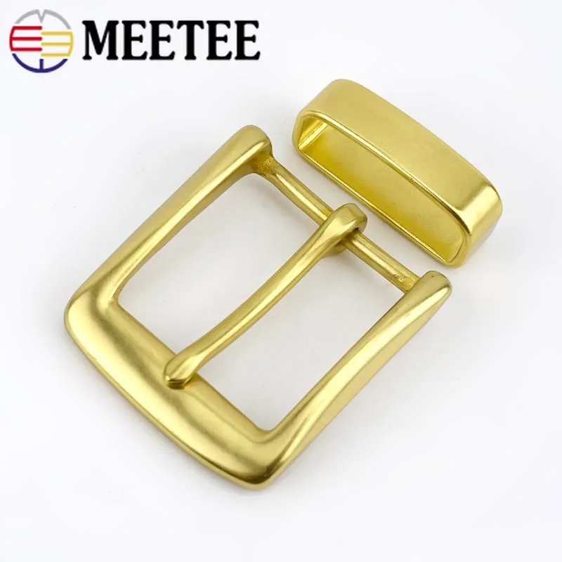Meetee 40 мм твердая латунная Мужская и женская пряжка для ремня металлическая