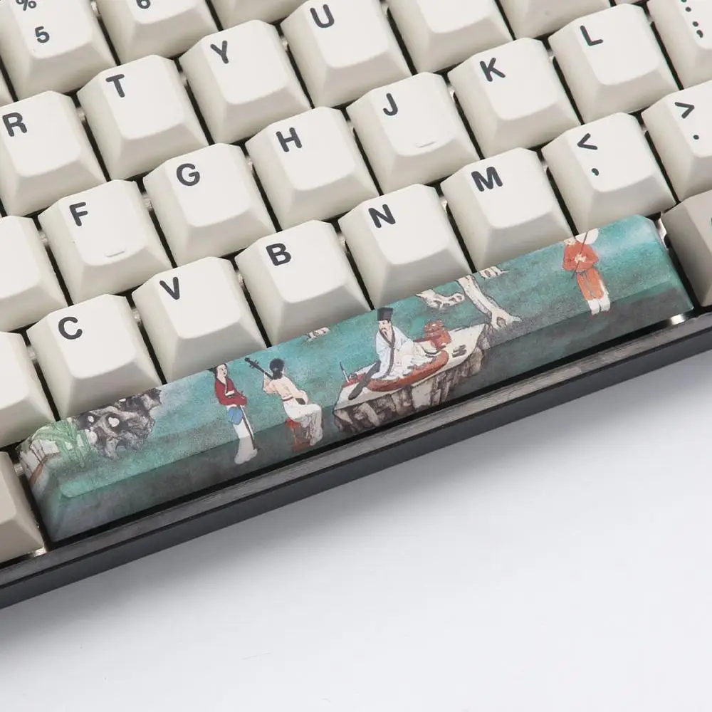 Пятисторонний краситель-подложка Spacebar PBT 6.25U Вишневый профиль keycap для DIY механической клавиатуры - Цвет: Ancient painting