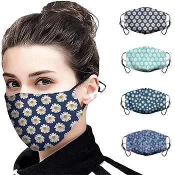 

1pcs Washable Reusable Cloth Face Mask For Women Men Fashion Floral Print Adjustable Dustproof Foggy Haze Face Shield Fast Ship