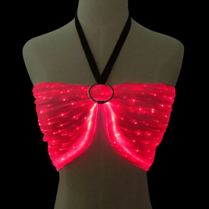 Sexy optical fiber fabric luminous corsage Bra for club performance fashion  Singular dress Show Clothing low laser fluorescence - AliExpress