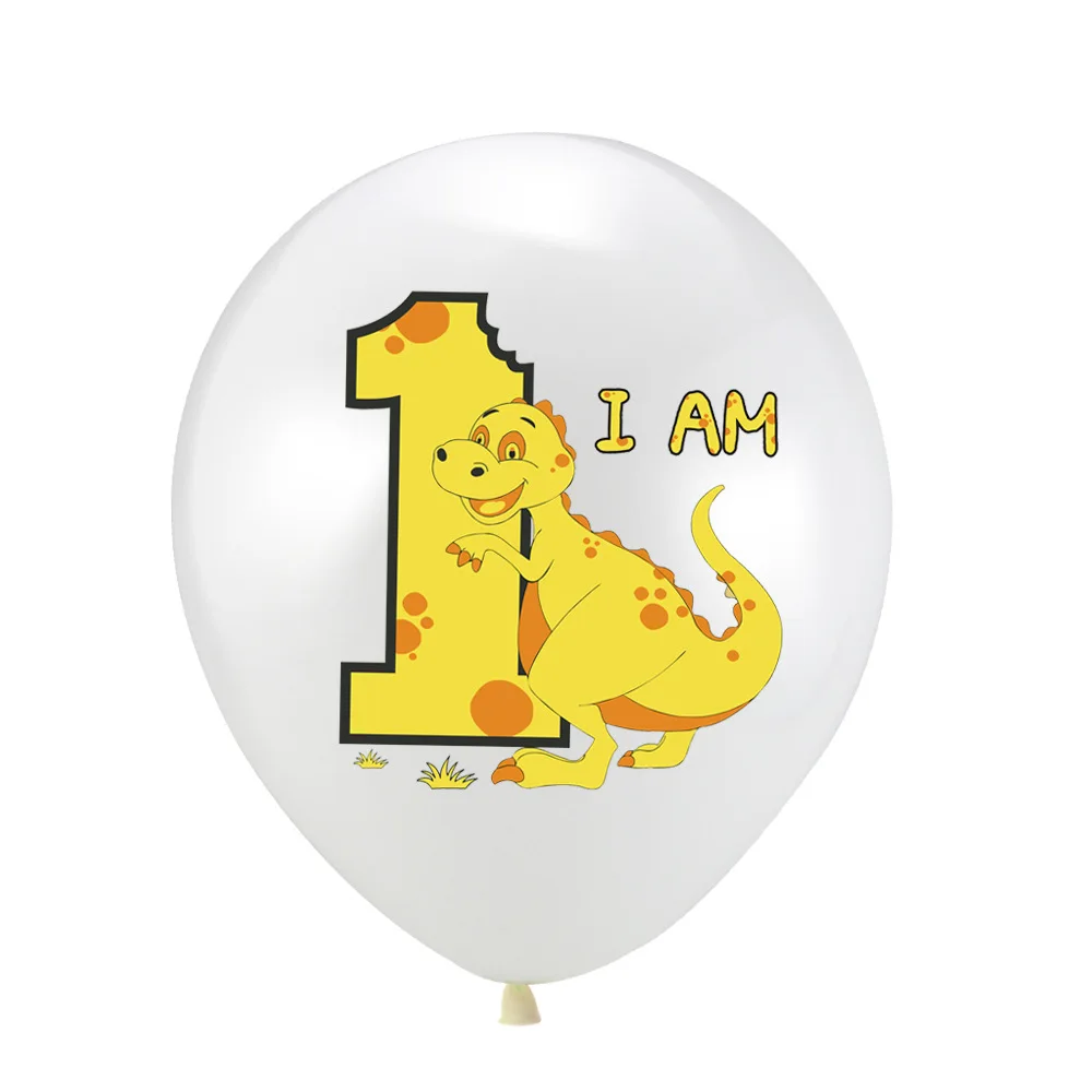 yellow 5/10/20 шт./компл. 12 дюймовых I AM ONE динозавр латексных воздушных шаров с 1st День рождения для детей Детская куртка с воротником-хомутом для малышей душ вечерние/воздушные шары расходные материалы - Цвет: yellow