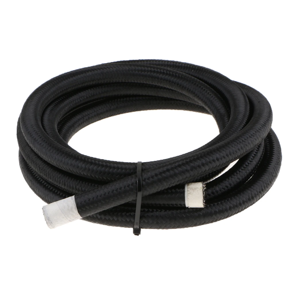 10Ft Nylon Braided Fuel Line with AN8 Hose End Aluminum Fittings Kit
