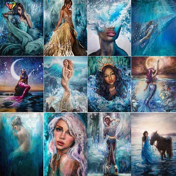 

XUEQIXIAOZU Full Round Oil painting scene Diamond painting diamond embroidery 5D DIY Diamond setting Mosaic painting gifts New