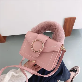 

Autumn and winter fashion plush portable small bag female 2020 new trendy wild popular one-shoulder messenger small square bag