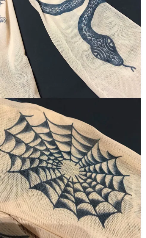 XUXI новые модные женские русские осенние базальные топы с принтом Goddess Tatoo винтажные высокие обтягивающие сетчатые сексуальные футболки с воротником FZ0288