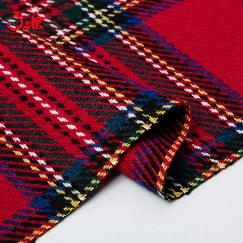 Рождественская шотландская 700 г ткань для зимнего пальто шерсть модная дизайнерская ткань полиэстер 45*150 см/шт TJ0115