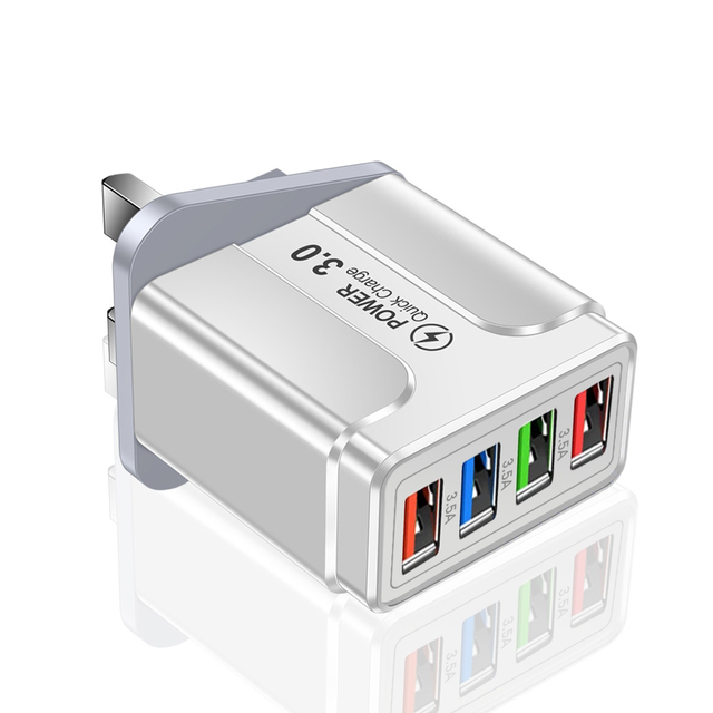 Universal quick charge charger 3.0 mobile phone wall fast charging For Iphone12 Xiaomi 4 ports tablet charger usb charger
