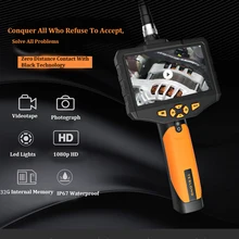 TESLONG NTS300 1 м кабель для 3M 5,5 мм гибкий бороскоп с двойным объективом для камеры IP67 для осмотра 6 светодиодов маслостойкий 4,5 ЖК-монитор 720P