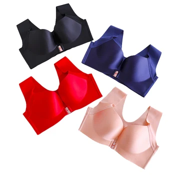 

Plus Size Seamless Sexy Women's Bra Front Closure Lingerie Push Up Brassiere B C D E Cup Wireless Bralette Sleep Soft Underwear