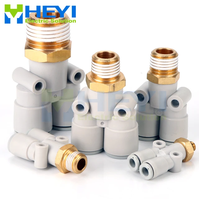 

5PCS/bag KQ2U Pneumatic Fitting Y Shaped OD 10-12mm - 1/4" 3/8" 1/2"BSP Male Thread Air Coupler Connector