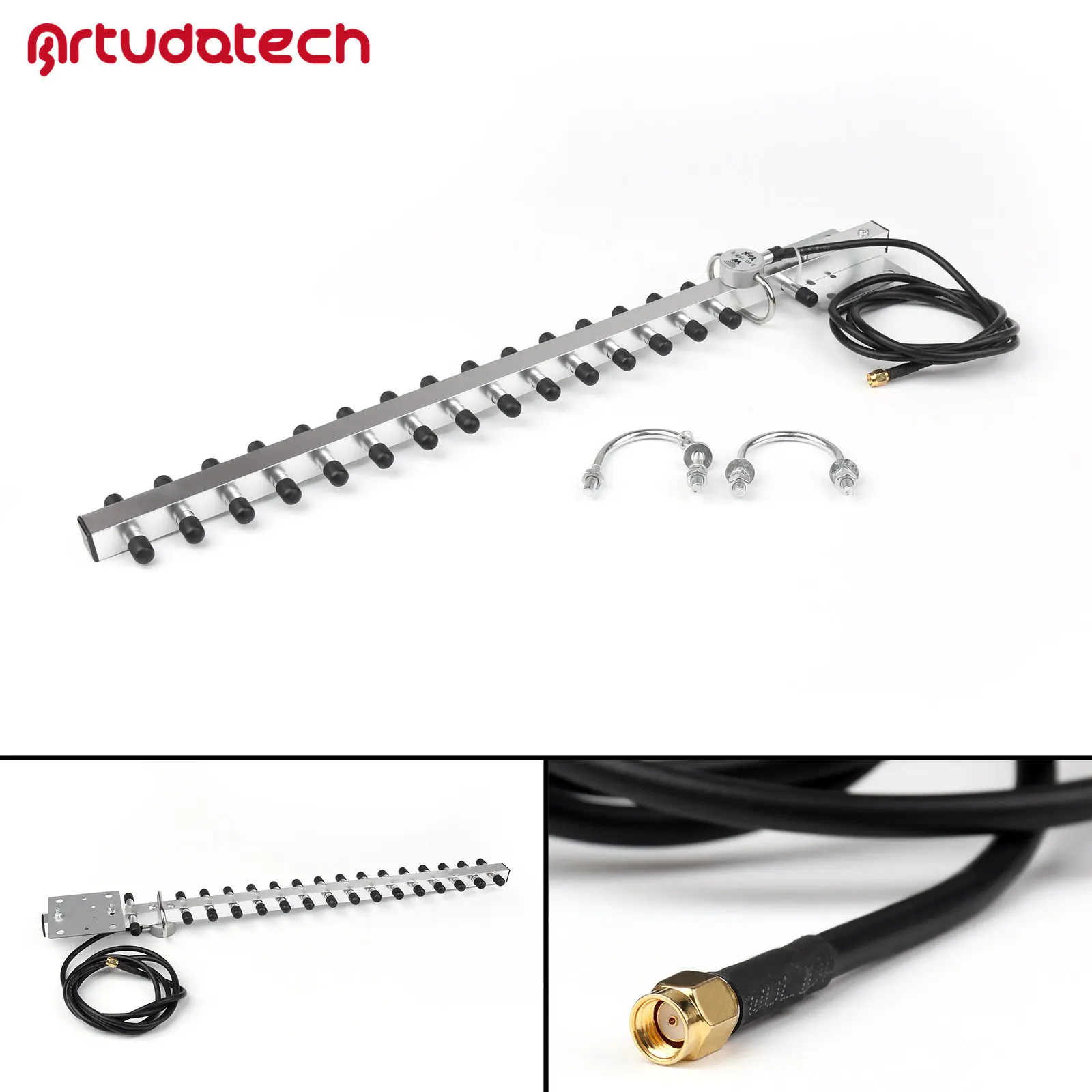 Artudatech RP SMA 2.4GHz Yagi rp-sma 2 4 25dbi Wireless WLAN WiFi Antenna For Modem PCI Card Router | Мобильные телефоны и