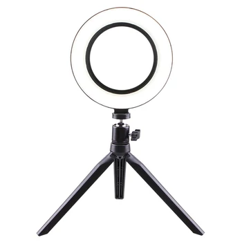 

Selfie Ring Light with Tripod Stand and Cell Phone Holder with 3 Light Mode and Adjustment Level Brightness for Live Stream Make