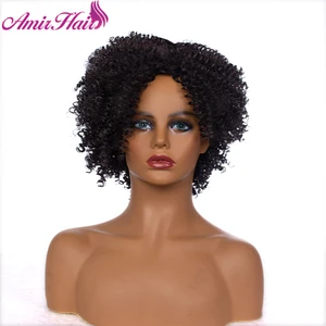 Amir короткие кудрявые парики, синтетические волосы, афро пушистые коричневые парики для женщин, натуральные черные термостойкие африканские парики