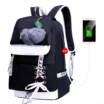 

Canvas Backpack For School Teenage Girls Bags Multi-pocket Women Travel Backpack Mochila Mujer Femal backpack Pure Color Bag