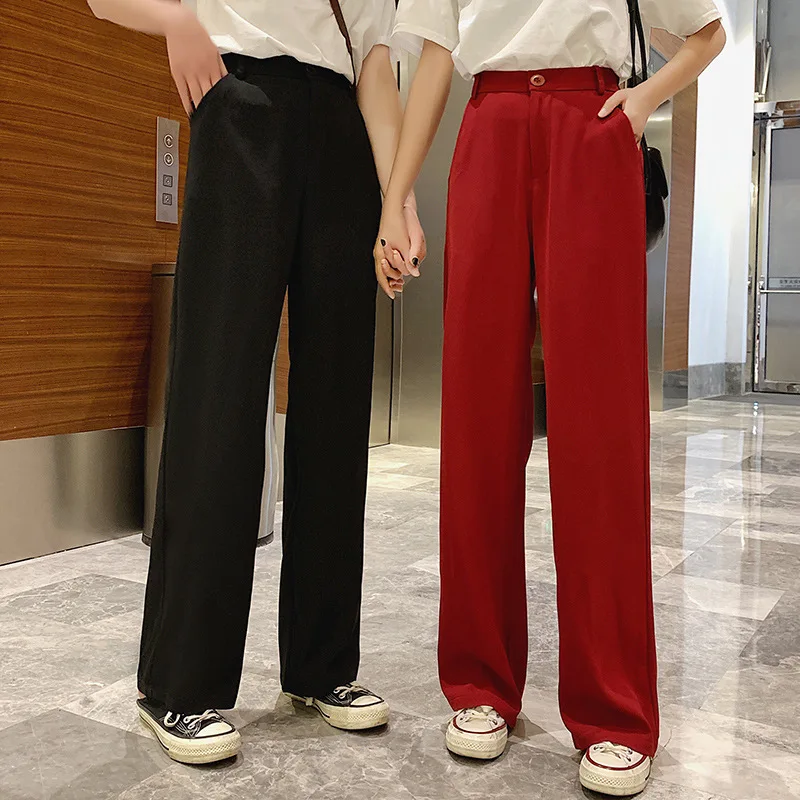 

Fashion Loose women's trousers straight High waist trousers in autumn new Leisure wide leg pants version of the wild pants
