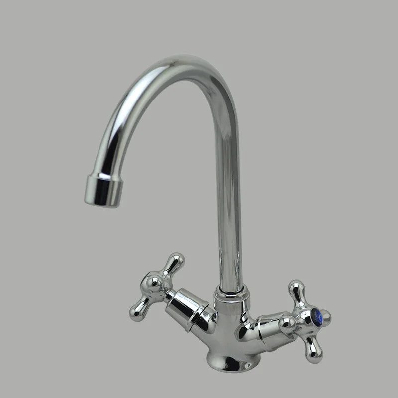 

Cross Border tong hong chong Flower Kitchen Faucet Poland Claw Old-Fashioned Double Kitchen Double Open Faucet 420G