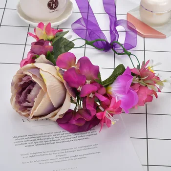 

Bridal Wreath Headdress Female Flowers Rattan Hair Accessories Bride Photo Studio Photo Seaside Photo Accessories Wreath