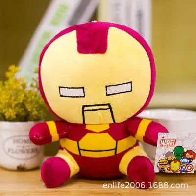 25 см Marvel Мстители 4 супергерой весь персонал плюшевые игрушки куклы Капитан Америка, Железный человек Человек-паук Локи Тор плюшевые мягкие игрушки - Цвет: Серый