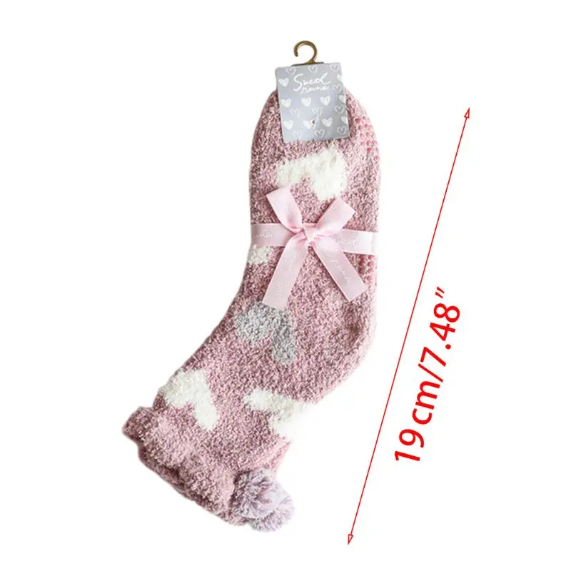 Sweet Lady Women Christmas Stockings Cute Girls Thick Warm Coral Fleece Socks