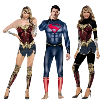 

Wonder Women Girl Cosplay Bodysuit X-Men Super Hero Marvel Print Halloween Costumes for Women Plus Size Jumpsuit Carnival Party