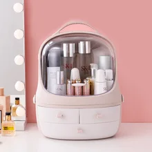 Creative Cosmetics Storage Box Multifunctional Shelf Desktop Dust Storage Box Jewelry Dressing Table plastic Drawer Organizer sosw multifunctional 9 components metal table statinery storage box desktop organizer with drawers sky blue