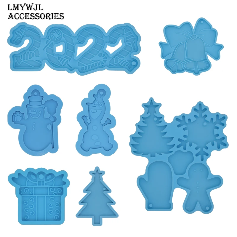 Various Christmas Jewelry Keychain Pendant Resin Silicone Molds DIY Christmas Silicon Molds for Resin Art Epoxy Resin Molds