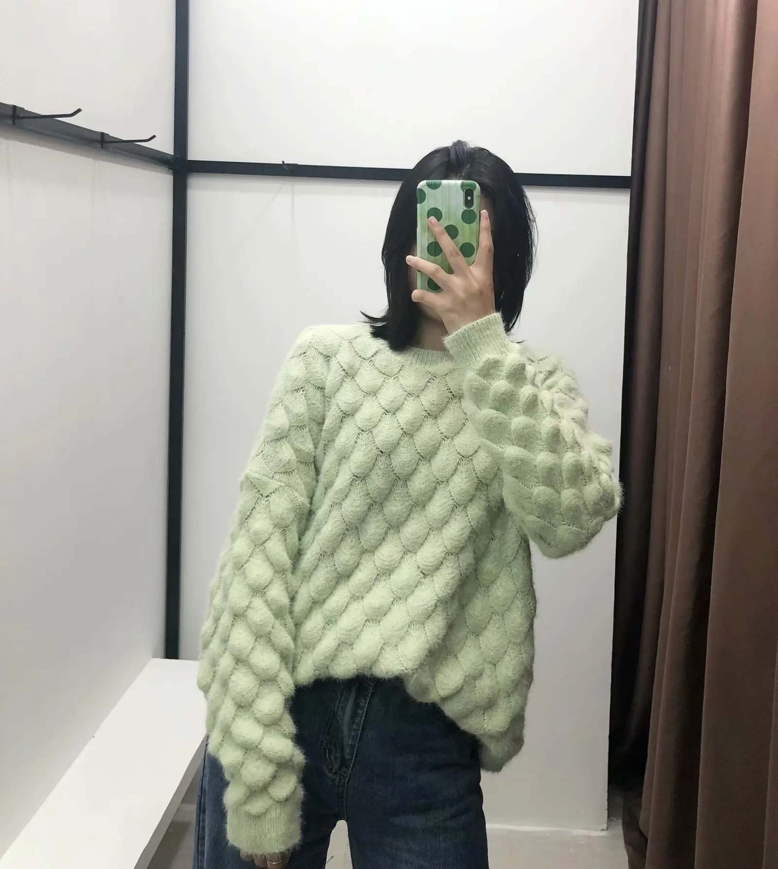 

2019 autumn sweater women two-color lazy wind gold silk pullover loose sweater versatile knit top