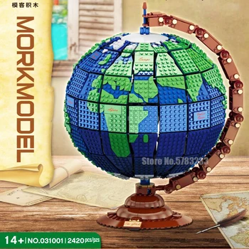 

2021 With Box New 2420pcs Globe Building Block Toy Boy Boyfriend Christmas Gift