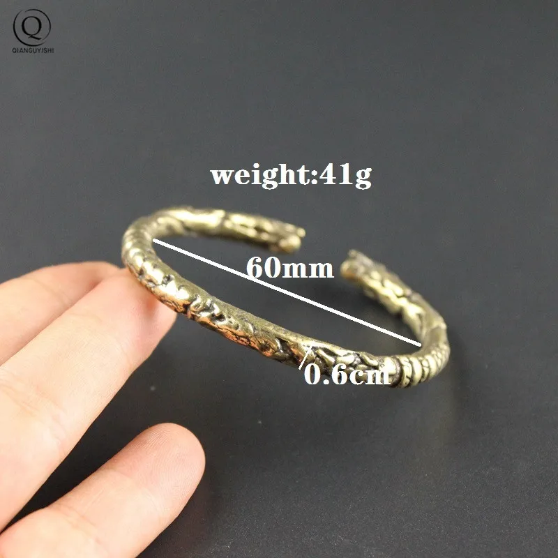 Punk Brass Dragon Bangles Bracelet for Men Jewelry Fashion Accessories Retro Solid Copper Unique Animal Cuff Bracelets for Women