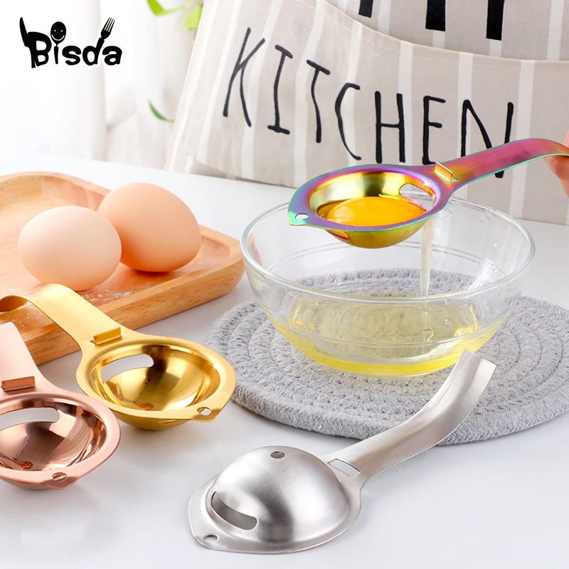 1/10Pcs Stainless Steel Egg Yolk Separator Kitchen Utensils Egg White Divider Handle Extractor Filter Strainer Tool