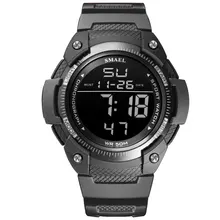 Мужчины часы цифровые часы smael водонепроницаемый привел часовой сигнал тревоги reloj hombre секундомер черные наручные часы 1335 спортивные часы цифровой