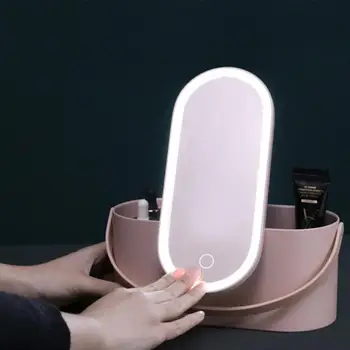 

Makeup Mirror Adjustable Detachable Storage Box Accessory Multi Function Tool Travel LED Lights Case Cosmetics Organizer