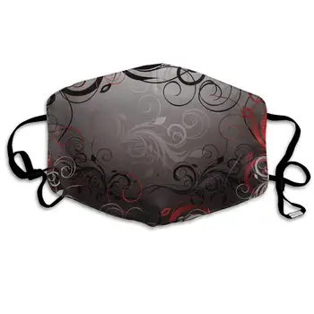 

NiYoung Breathable Anti Dust Mouth Mask with Adjustable Earloop, Warm Windproof Reusable Washable Half Face Mask, Red and Black