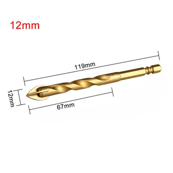 

Titanium Tungsten Cross Drill Bits Extra Long Hex Shank Drilling Ceramic Tile Glass Granite Brick Walls Power Drill Bits