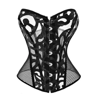 

Corset black hollow printed mesh sexy corset corset