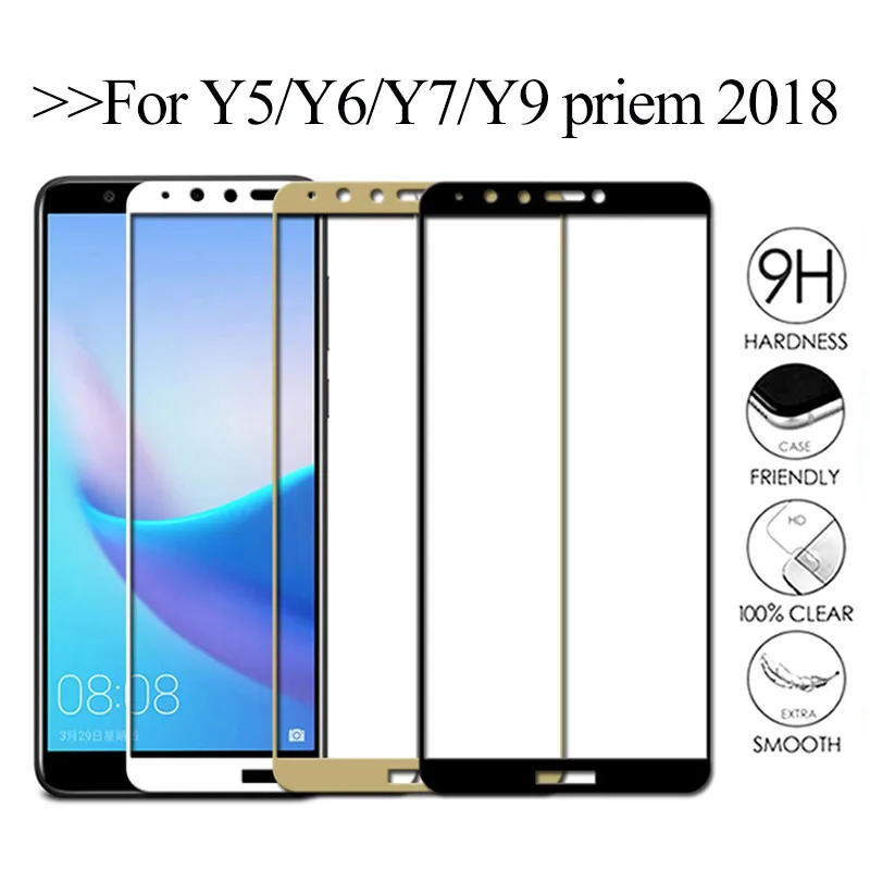 Защитное стекло для huawei y9 y7 y6 y5 prime 2018 защитная пленка экрана закаленное y 5 6 7 9 huavei