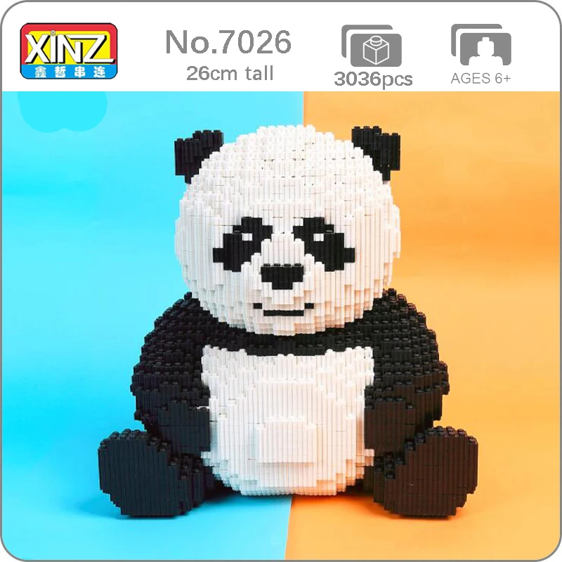 Xizai 8009 Мультфильм Китай медведь Кот панда дикие животные Домашние 3D модель DIY Мини