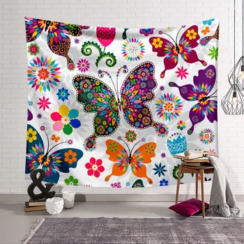

Flower Butterfly Tapestry 3D Printing Tapestrying Rectangular Home Decor Wall Hanging 01