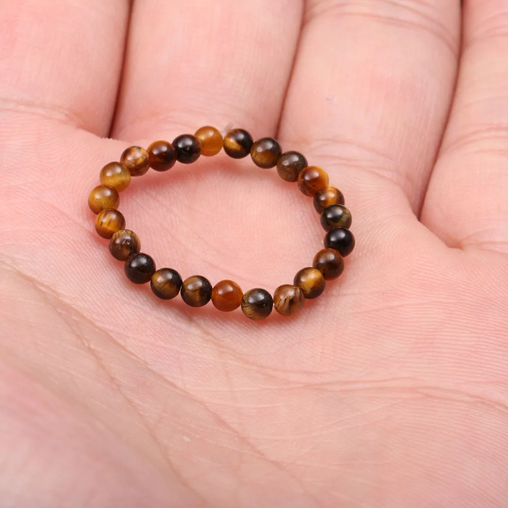 Hot Sale Natural Gem Stone Beads Ring Bohemian Handmade Tiger Eye Opal Rings for Women Jewelry Girls Exquisite Gift