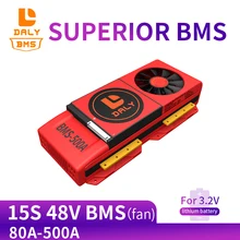 15S bms LiFePo4 48V 80A 100A 120A 150A 500A 18650 PCM batterie schutz bord BMS mit ausgewogene lithium-batterie modul mit fan