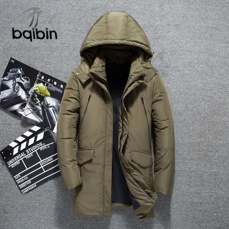 

2019 Winter White Duck Down Coats Men Jackets Men Fashion Warm Down Jacket Slim Fit Hooded High Quality Parkas Overcoat Bqb793