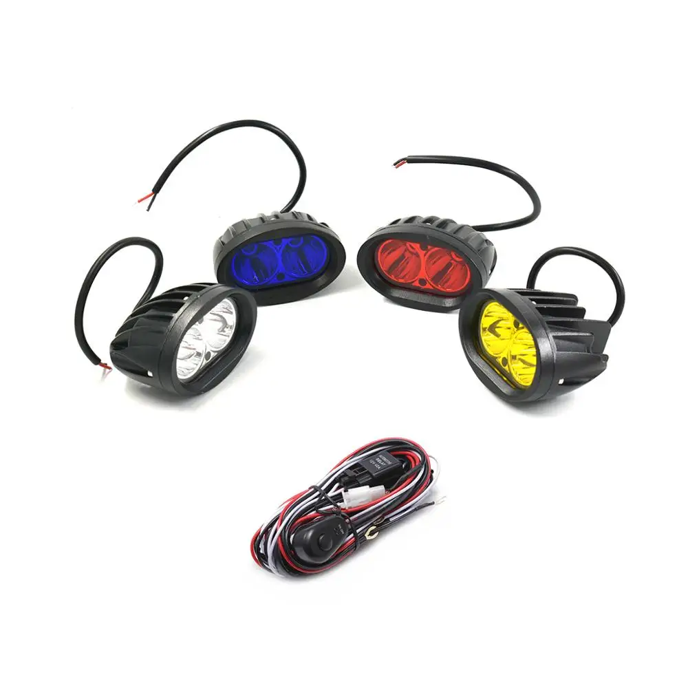 

2Pcs Ellipse Led Work Light 20w Red Yellow LED Spot Lamp Blue Forklift Warning Safety Light for Off-road Cars Forklift 10V~60V
