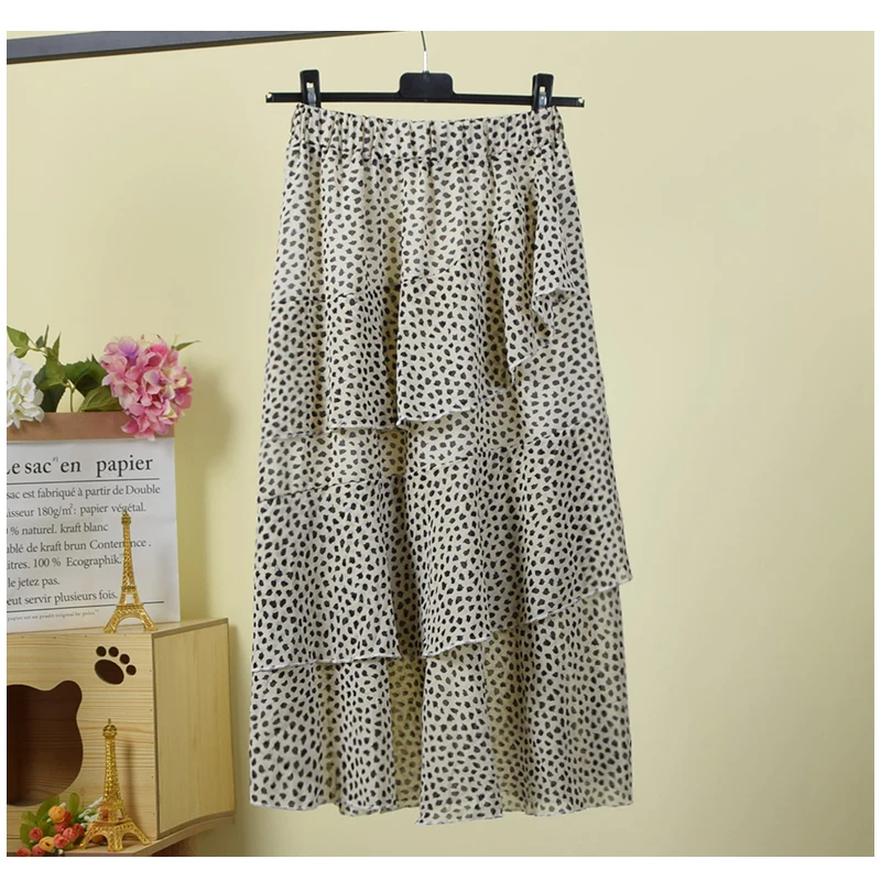 Весенние каскадные длинные шифоновые женские юбки милая Асимметричная