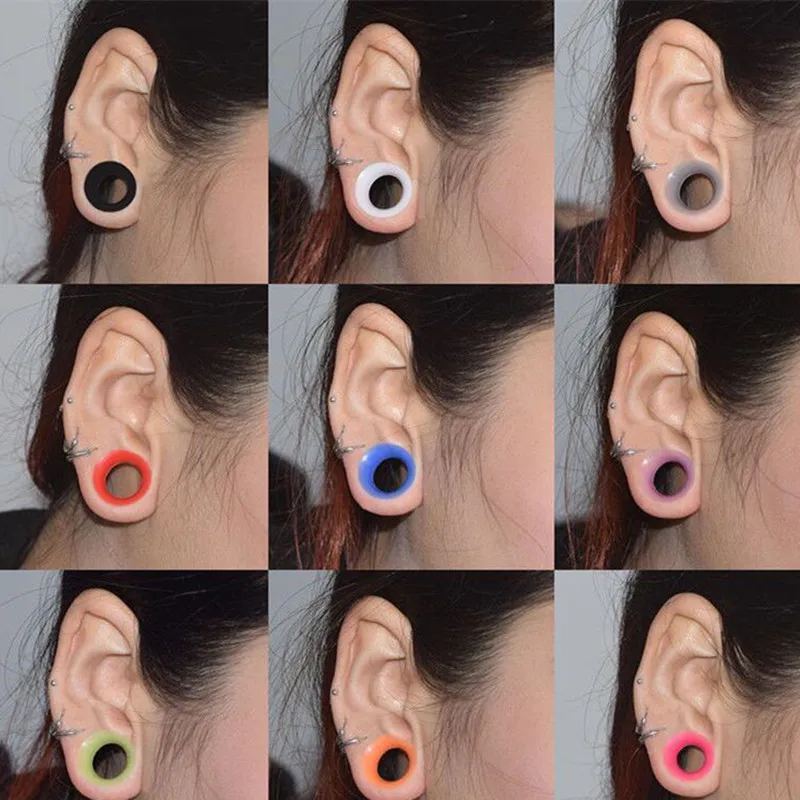 Silicone Ear Gauges Plugs And Tunnels Star Dilataciones Oreja Piercing Ear Spirals Plug Expander Stretcher Piercing Orelha 1Pair piercing jewelry,ear piercing jewelry,body piercing jewelry,body jewelry