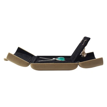 

Necklace Wedding Packaging Box Brown Velet Built-in Covered Button Multifunction Card Slot For Women Jewelry Accessories