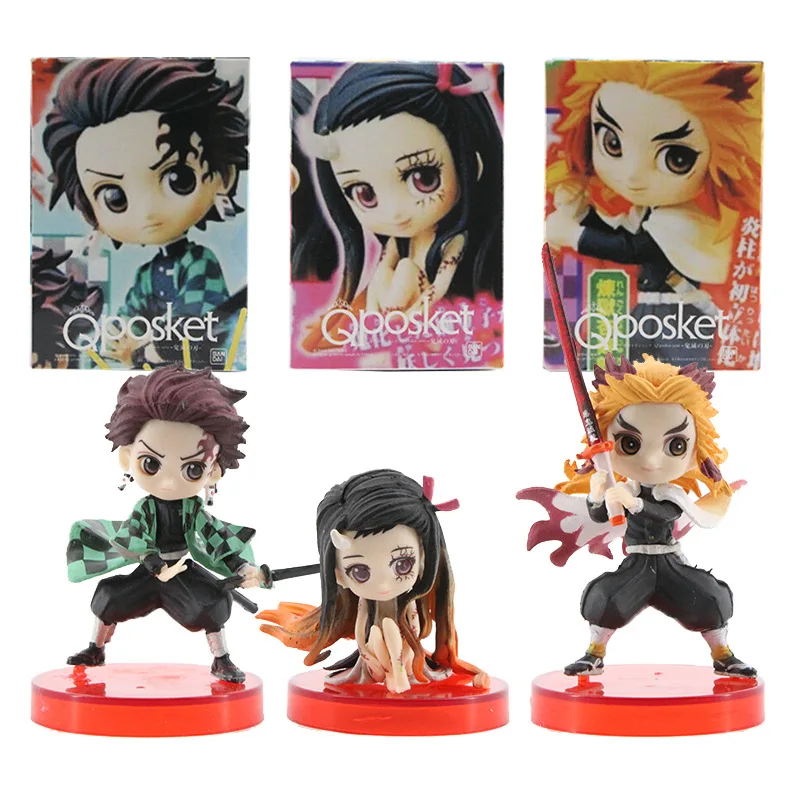 

6-8cm PVC 3 Generations 3 Cute Demon Slayer Garage Kit Boxed Kamado Tanjirou Nezuko Rengoku Kyoujurou Gifttoys KAWAII Thing