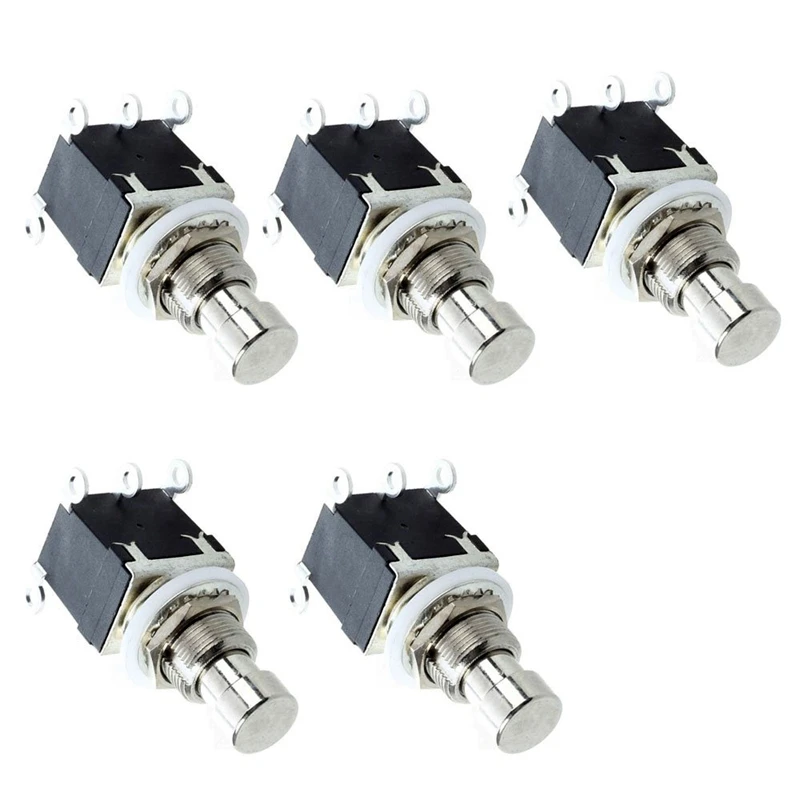 

5Pcs 6 Pin Dpdt Latching Stomp Foot Switch Pedal Guitar Push Button Metal True Bypass Ac 250V/2A 125V/4A